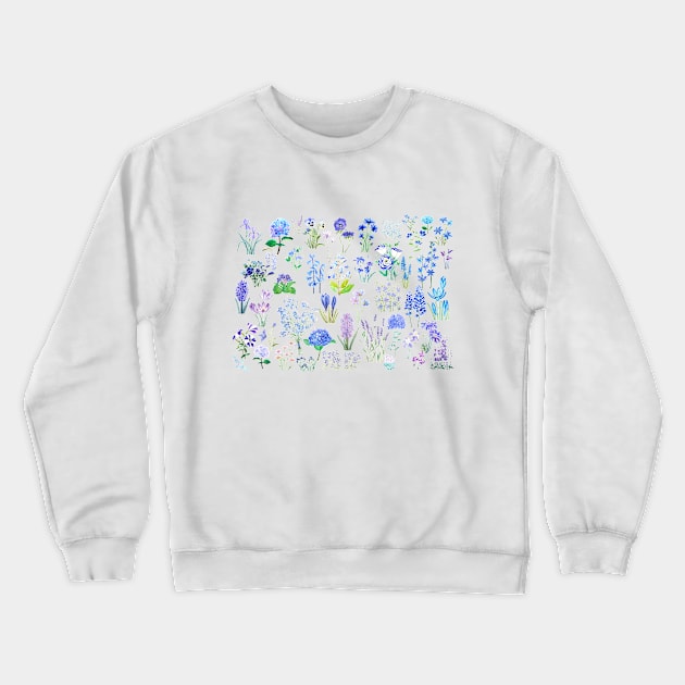 blue and purple flowers collection 2020 Crewneck Sweatshirt by colorandcolor